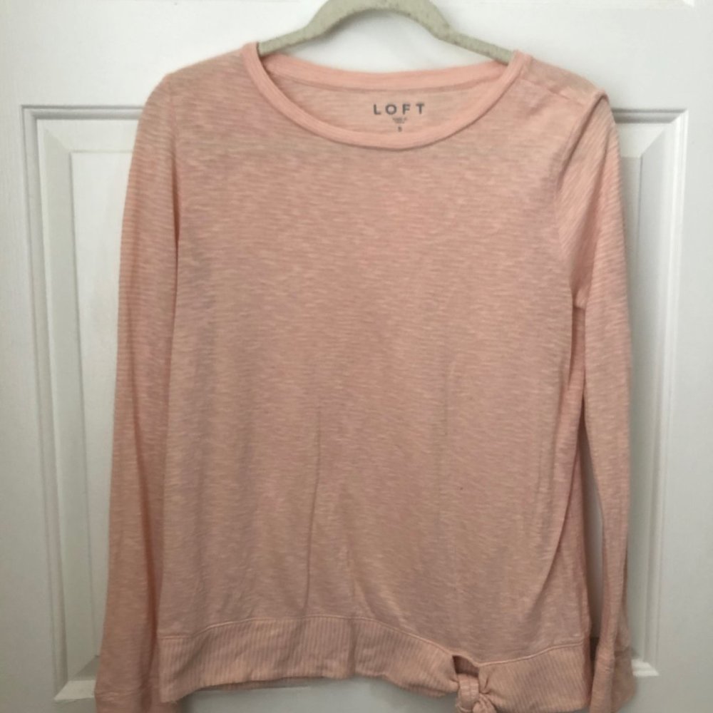 LOFT Long Sleeve Knit Top with Tie